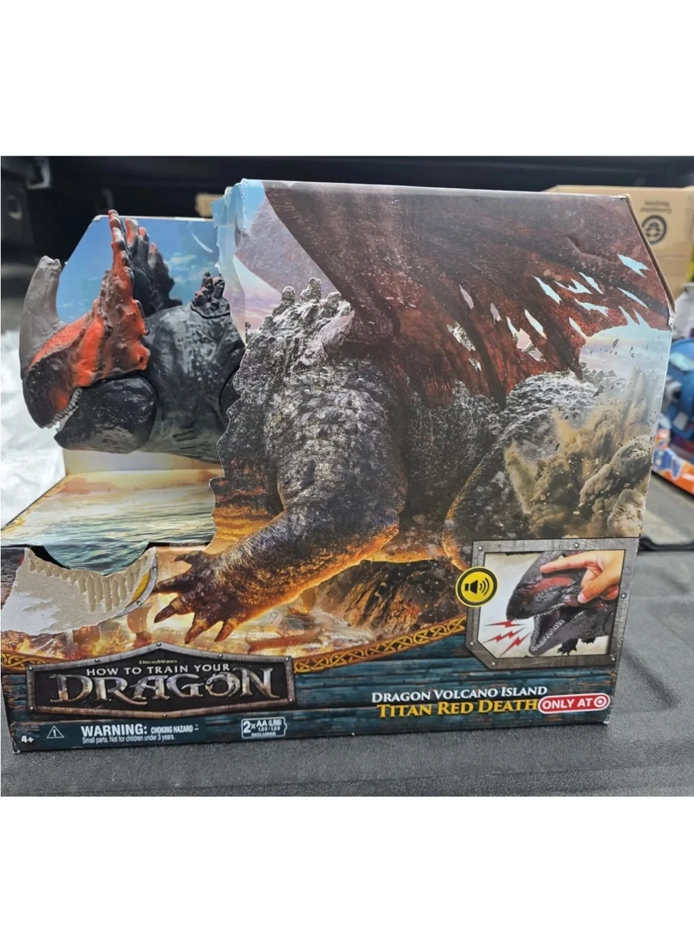 Titan Red Death Dragon Volcano Island Toy - Black & Red
